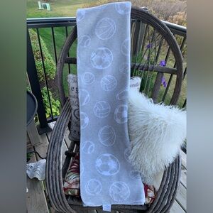 “Docofil White”Throw Blanket Eggshell & Gray Reversible Cotton Made In Portugal